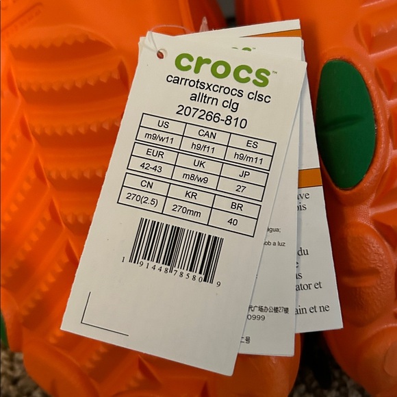 NWT! RARE! CROCS x CARROTS All-Terrain Clog- Men’s 9 / Women’s 11 - Picture 10 of 11
